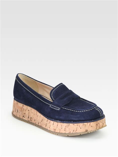 platform loafers prada|prada suede loafers.